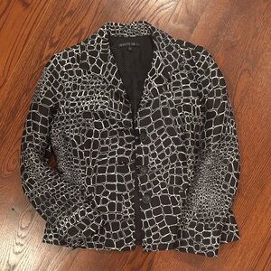 Lafayette 148 New York Monochrome Geometric Blazer